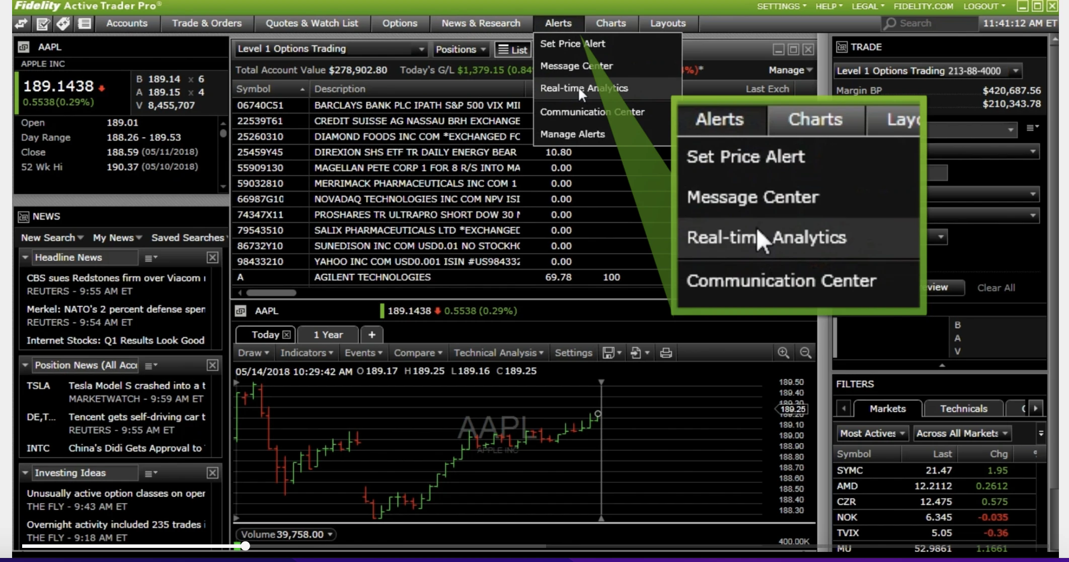 screenshot of Active Trader Pro